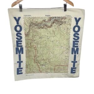 Vintage 80s Yosemite Visual Dialogues Bandanamap Handkerchief